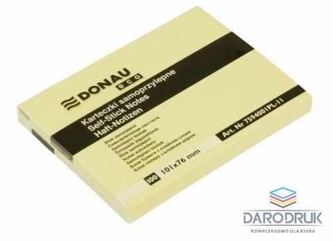 Donau Notes samoprzylepny (karteczki) Eco żółty 100k [mm:] 101x76 Donau (7594001PL-11)