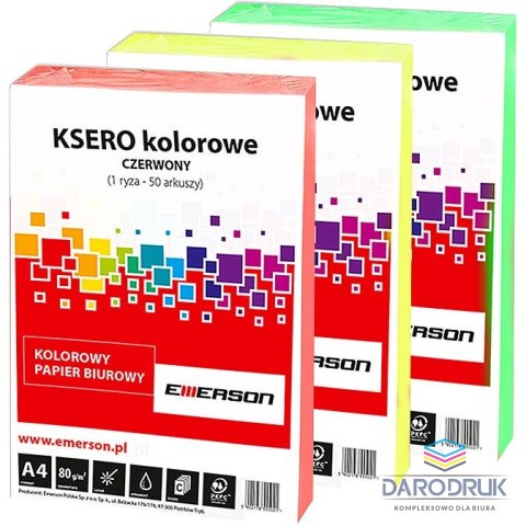 Emerson Papier kolorowy A4 kolorowy jasny niebieski, A4 niebieski 50k. 80g [mm:] 210x297 Emerson (xem408048)
