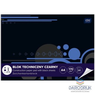 Interdruk Blok techniczny A4 czarna 170g 10k Interdruk (ABLTA4C)