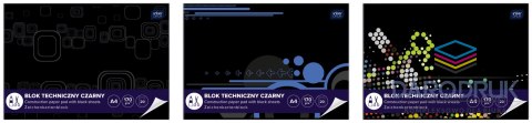 Interdruk Blok techniczny A4 czarna 170g 10k Interdruk (ABLTA4C)