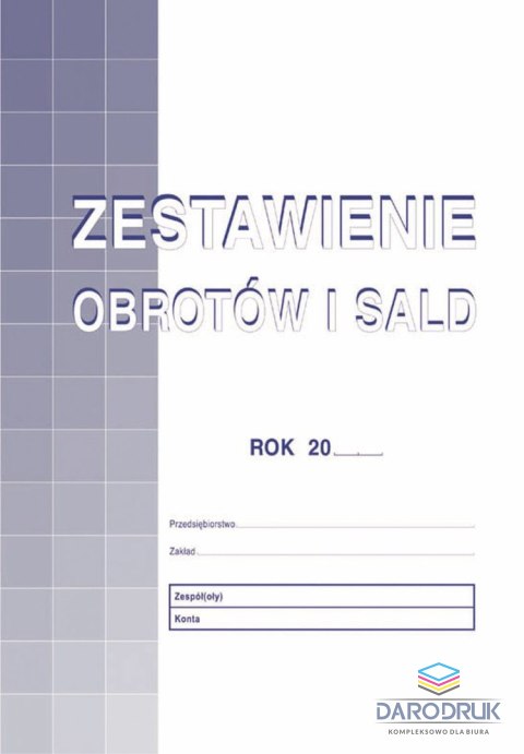 Michalczyk i Prokop Druk offsetowy A4 O pap. Zestawienie obrotów i sald 8k. Michalczyk i Prokop (425-1)