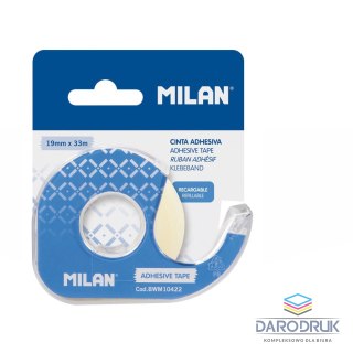 Milan Taśma biurowa krystaliczna z dyspenserem na blistrze 19x33 [mm x m] Milan (BWM10422)