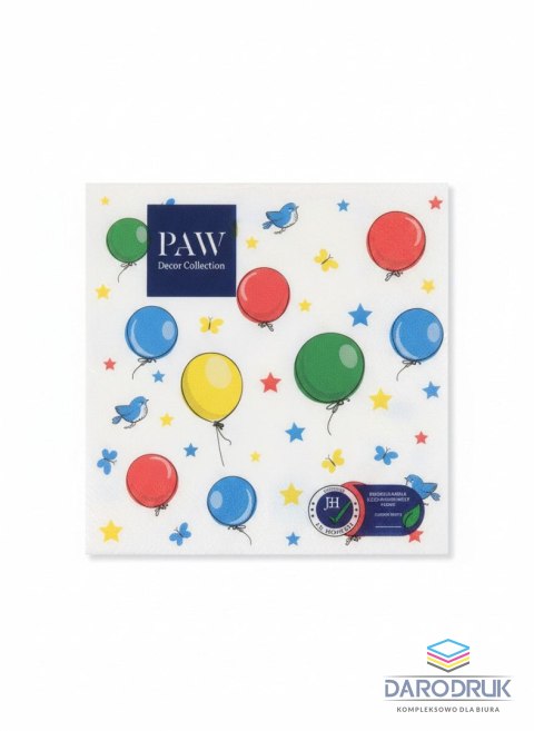 Paw Serwetki Lunch Party Balloons mix papier [mm:] 330x330 Paw (SDL000101)