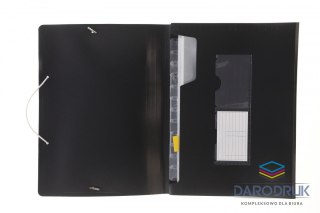 Tetis Teczka z przegródkami czarna harmonijkowa 5903242103650 A4 kolor: czarny 13 przegródek Tetis (BT621-V)