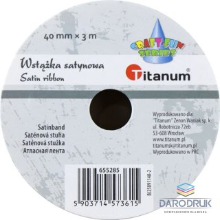 Titanum Wstążka Craft-Fun Series satynowa karbowana 40x3 [mm x m] różowy jasny Titanum (BJ25091148-2)