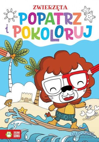 Zielona Sowa Książeczka edukacyjna Popatrz i pokoloruj. Zwierzęta Zielona Sowa