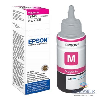 Butelka z tuszem Epson T6643 do L-100/200/210/300/355/550 | 70ml | magenta