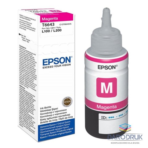 Butelka z tuszem Epson T6643 do L-100/200/210/300/355/550 | 70ml | magenta