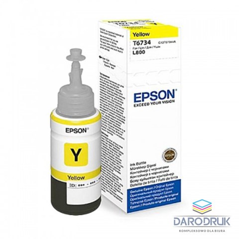 Butelka z tuszem Epson T6734 do L800, L1800 | 70ml | yellow