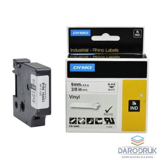 Dymo taśma do drukarek Rhino | 18443 | 9mm/5,5m | czarny/biały | winylowa