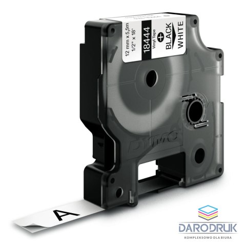Dymo taśma do drukarek Rhino | 18444 | 12mm/5,5m | czarny/biały | winylowa