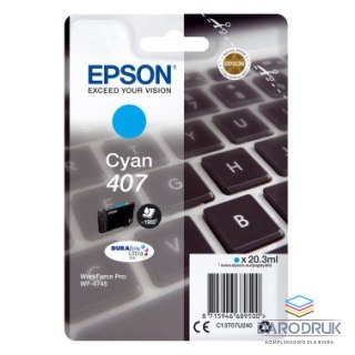 Tusz Epson 407 do WF-4745DTWF | 20,3 ml | Cyan