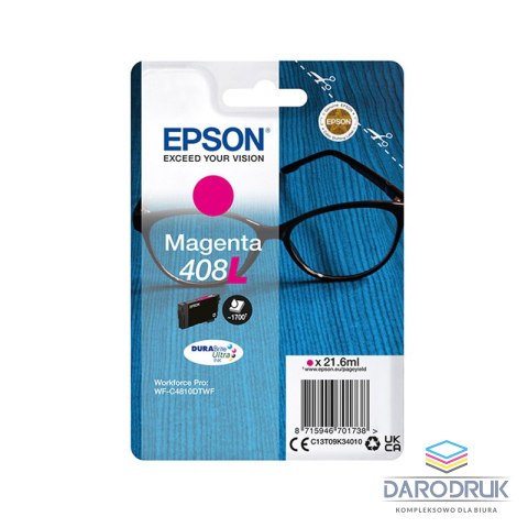 Tusz Epson 408L T09K3 XL do WF-C4810DTWF | magenta | 21,6 ml | 1 700 str
