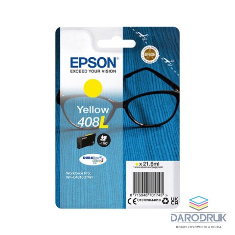 Tusz Epson 408L T09K4 XL do WF-C4810DTWF | yellow | 21,6 ml | 1 700 str
