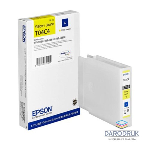 Tusz Epson T04C4 L do WF-C81xx/C86xx | yellow | 1700str | 14ml