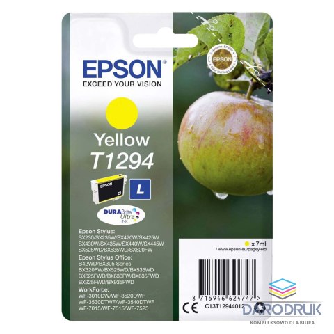 Tusz Epson T1294 do Stylus SX-230/235W/420W/425W/430W | 7ml | yellow