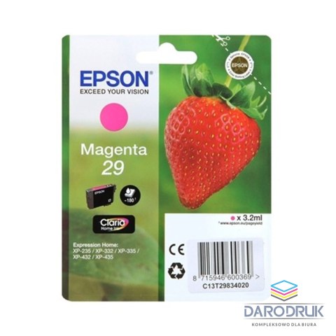 Tusz Epson T29 do XP-235/332/335/432 3,2 ml magenta