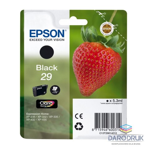 Tusz Epson T29 do XP-235/332/335/432 5,3 ml black