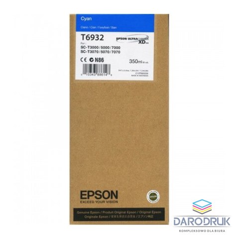 Tusz Epson UltraChromeXD do SC-T3000/T5000/T7000 | 350 ml | cyan
