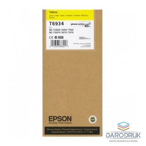 Tusz Epson UltraChromeXD do SC-T3000/T5000/T7000 | 350 ml | yellow