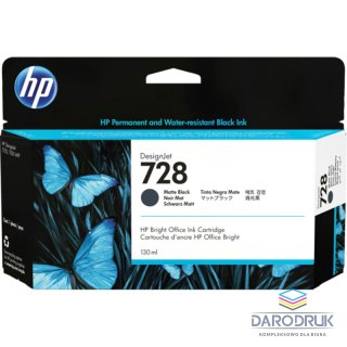 Tusz HP 728 do Designjet T730/T830 | 130ml | matte black