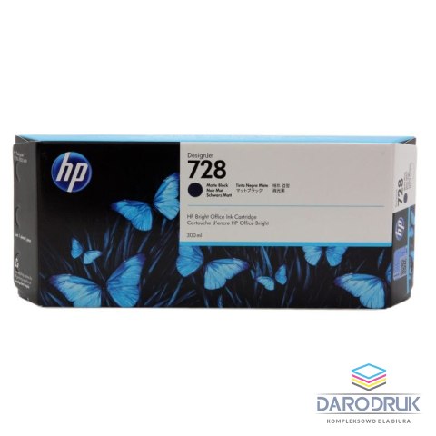 Tusz HP 728 do Designjet T730/T830 | 300ml | matte black