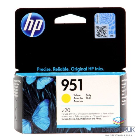 Tusz HP 951 do Officejet Pro 8100/8600 | 535 str. | yellow