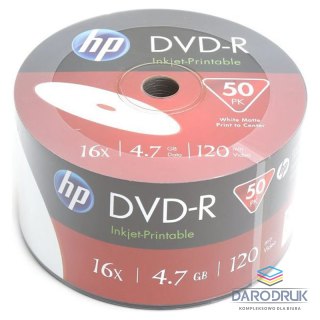 HP DVD-R | 4.7GB | x16 | WHITE FF InkJet Printable White | spindel 50