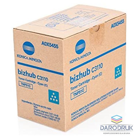 Toner Konica Minolta TNP-51C do Bizhub C3110 | 5000 str. | cyan