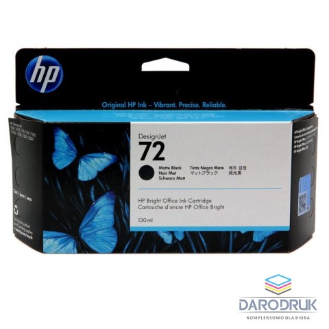 Tusz HP 72 Vivera do Designjet T610/1100/1200/1300 | 130ml | matte black