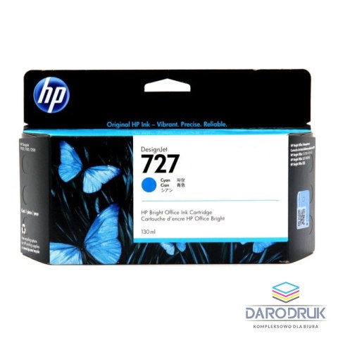 Tusz HP 727 do Designjet T920/1500/2500 | 130ml | cyan