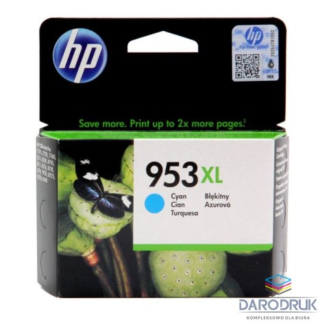 Tusz HP 953XL do OfficeJet Pro 8210/8710/8715/8720/8725 | 1 450 str. | cyan