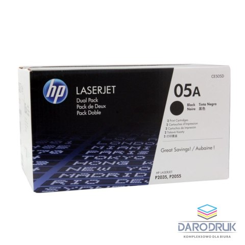 Zestaw dwóch tonerów HP 05A do LaserJet P2035/2055 | 2 x 2 300 str. | black