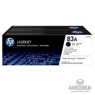 Zestaw dwóch tonerów HP 83A do LaserJet Pro M125/127 | 2 x 1 500 str. | black