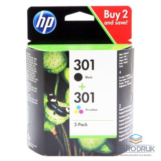 Zestaw dwóch tuszy HP 301 | 2 x3 ml | CMY/K