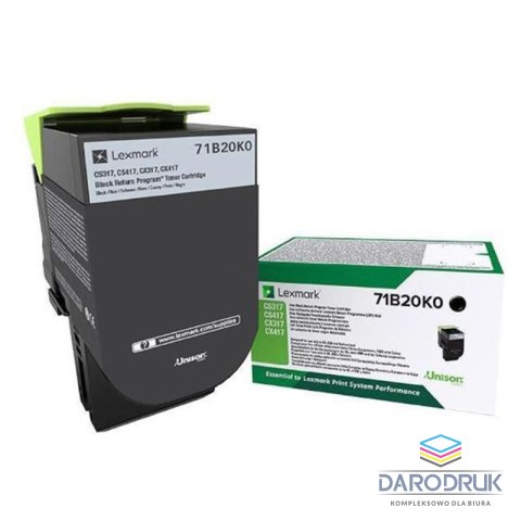 Kaseta z tonerem Lexmark 71B20K0 do CS/CX3 | zwrotny | 3 000 str. | black