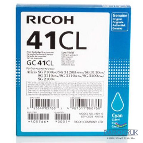 Tusz Ricoh do SG 2100N/3110DN/3110DNW GC 41CL | 600 str. | cyan