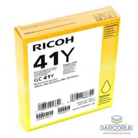 Tusz Ricoh do SG 3110DN/3110DNW GC 41Y | 2 200 str. | yellow
