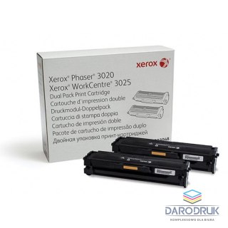 Zestaw dwóch tonerów Xerox do Phaser 3020,WorkCentre 3025 | 2x1500 str. | black