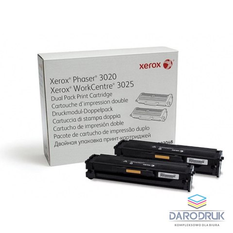 Zestaw dwóch tonerów Xerox do Phaser 3020,WorkCentre 3025 | 2x1500 str. | black