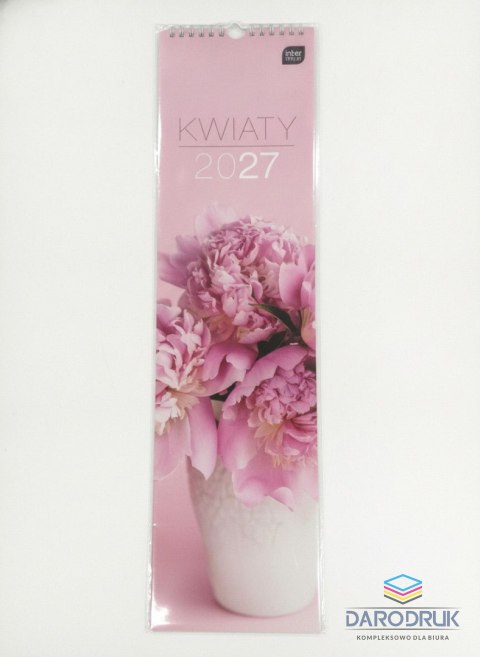 Interdruk Kalendarz ścienny 12k PASKOWY 135mm x 500mm Interdruk (KWIATY)