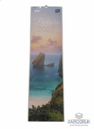 Interdruk Kalendarz ścienny 12k PASKOWY 135mm x 500mm Interdruk (PODROŻE)