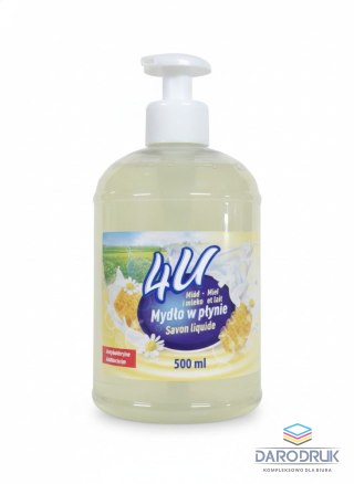 4u Mydło w płynie miód i mleko 500ml 4u (00512)