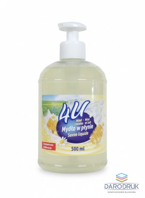 4u Mydło w płynie miód i mleko 500ml 4u (00512)