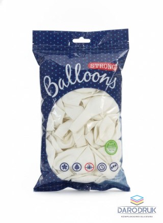 Partydeco Balon gumowy pastelowy 100 szt biały Partydeco (SB12P-008)