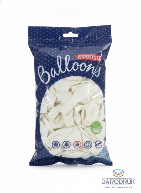 Partydeco Balon gumowy pastelowy 100 szt biały Partydeco (SB12P-008)