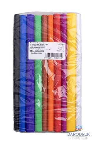 Beniamin Bibuła marszczona 10 kolorów mix 250mm x 2000mm Beniamin