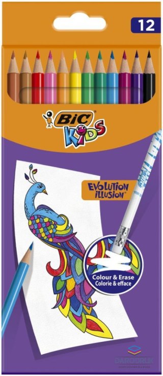 Bic Kids Kredki ołówkowe ILLUSION 12 kol. Bic Kids (989683)