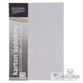 Galeria Papieru Papier ozdobny (wizytówkowy) A4 stars srebrny srebrny 220g Galeria Papieru (204305)