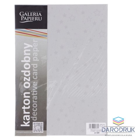 Galeria Papieru Papier ozdobny (wizytówkowy) A4 stars srebrny srebrny 220g Galeria Papieru (204305)